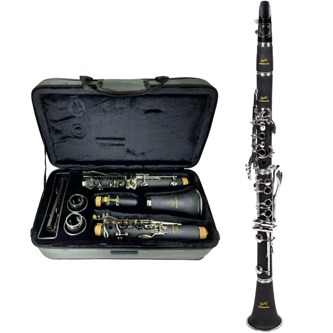 CLARINETE DOMINANTE 17 CHAVES PRATEADAS C CASE CLARINETE DOMINANTE