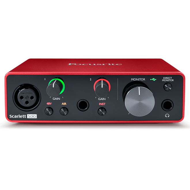 Placa De Audio Focusrite Scarlett Solo Canais Usb Gera O Placa