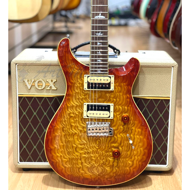 prs se custom 24 burled ash vintage sunburst
